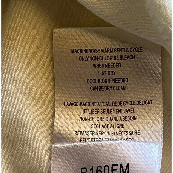 BCBGeneration Ivory White Boatneck Rayon Satin Trim Top Button Back Semi Sheer L - Picture 6 of 10